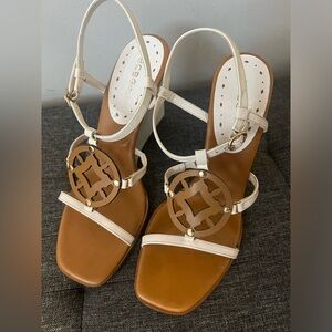 BCBG Girl white wedge shoes